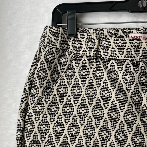 Merona Black and White Pattern Embroidered Classic Ankle Pant Chino Sz 6 - Picture 8 of 16